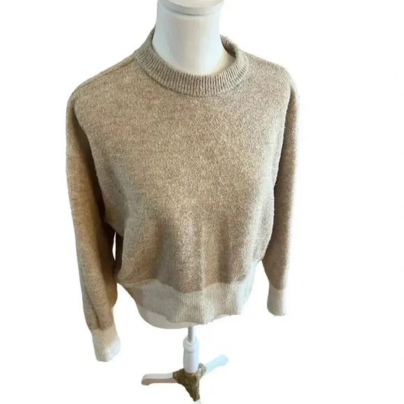 H&M colorbloc knit  sweater tan size small - Picture 3 of 6